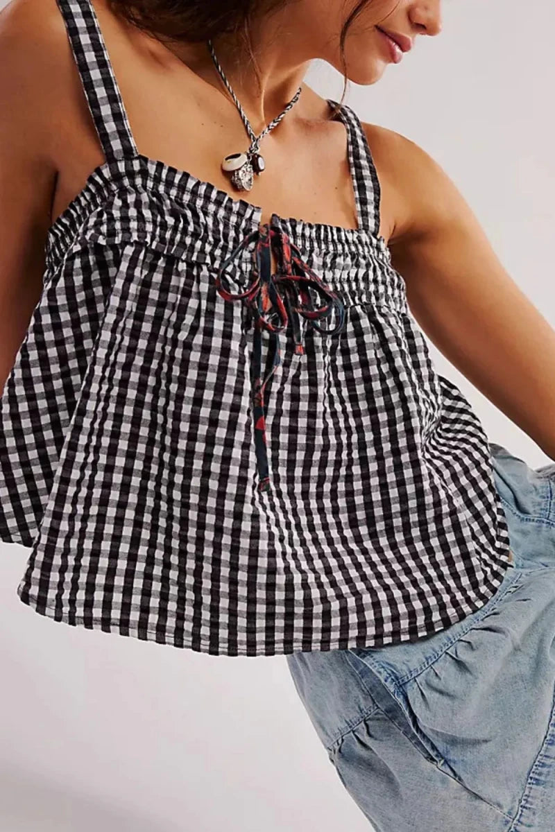 Angular Ruched Cami - Brick + Boho