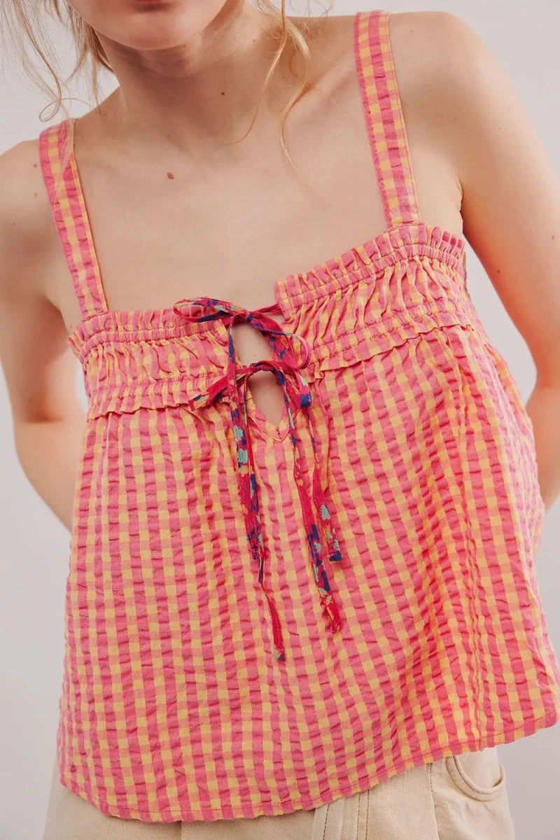 Angular Ruched Cami - Brick + Boho