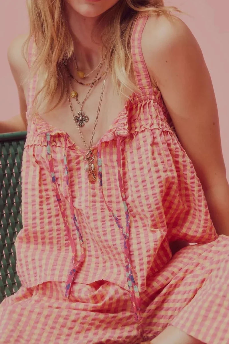 Angular Ruched Cami - Brick + Boho