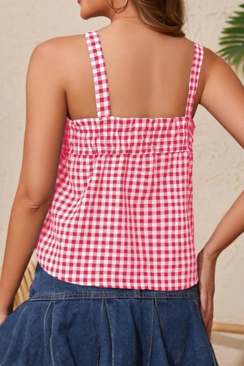 Angular Ruched Cami - Brick + Boho
