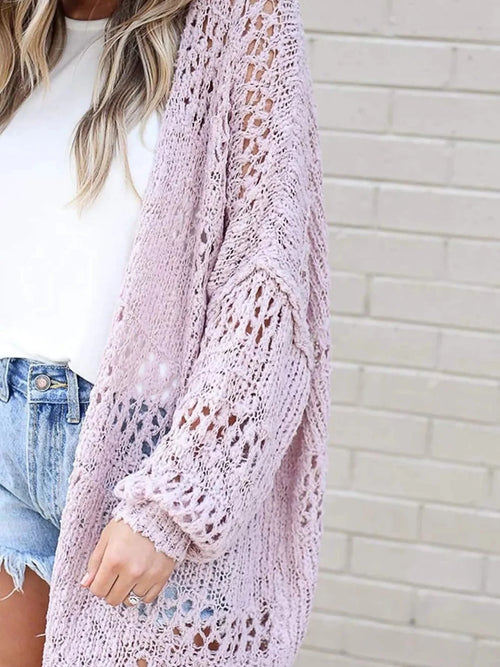 Appalachian Stroll Openwork Cardigan - Brick + Boho