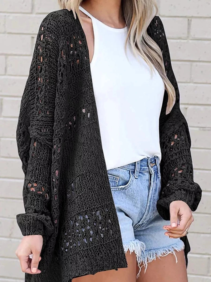 Appalachian Stroll Openwork Cardigan - Brick + Boho