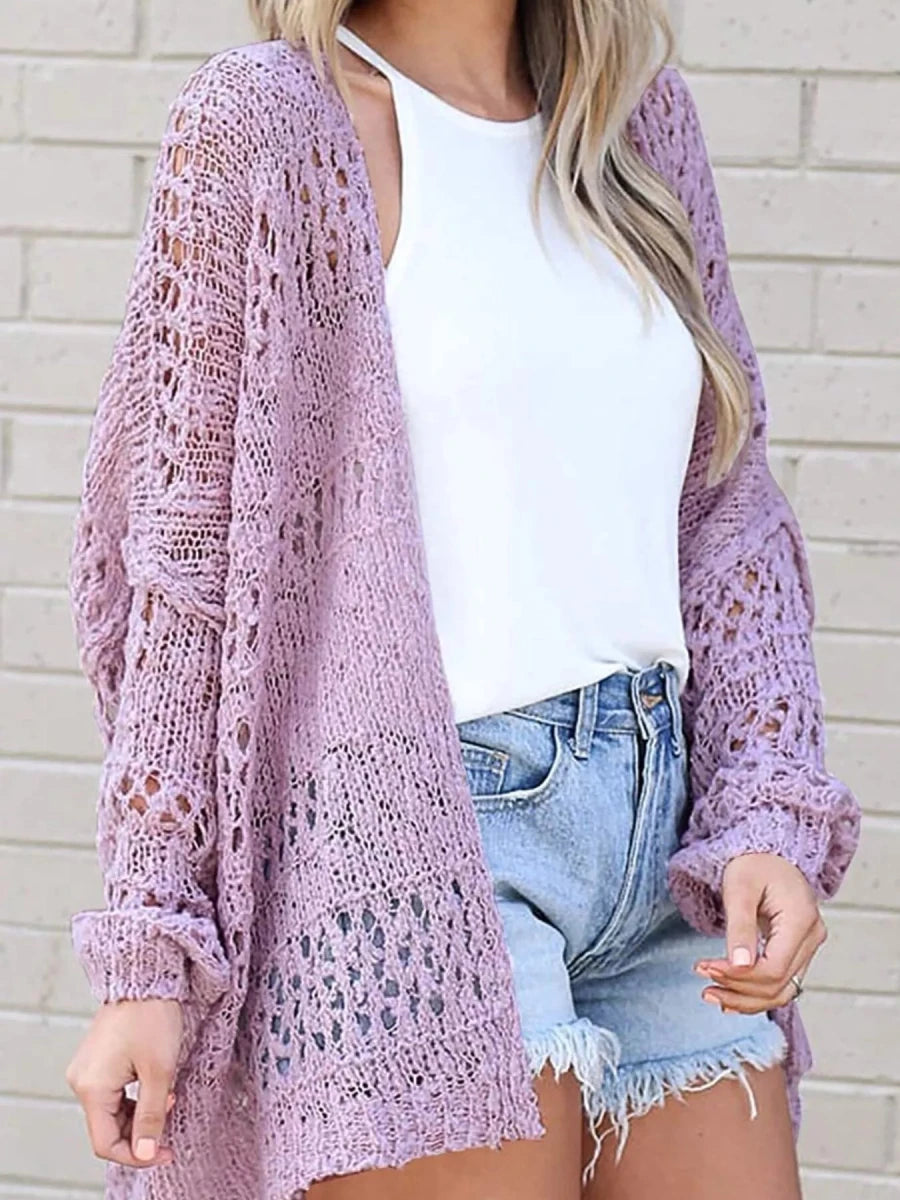 Appalachian Stroll Openwork Cardigan - Brick + Boho
