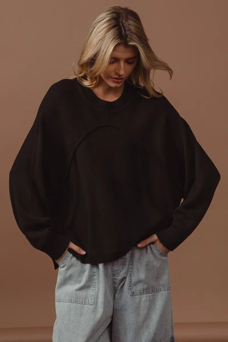 Arch Raw Edge Sweater - Brick + Boho