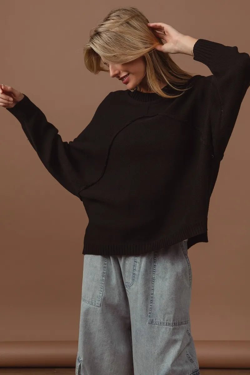 Arch Raw Edge Sweater - Brick + Boho
