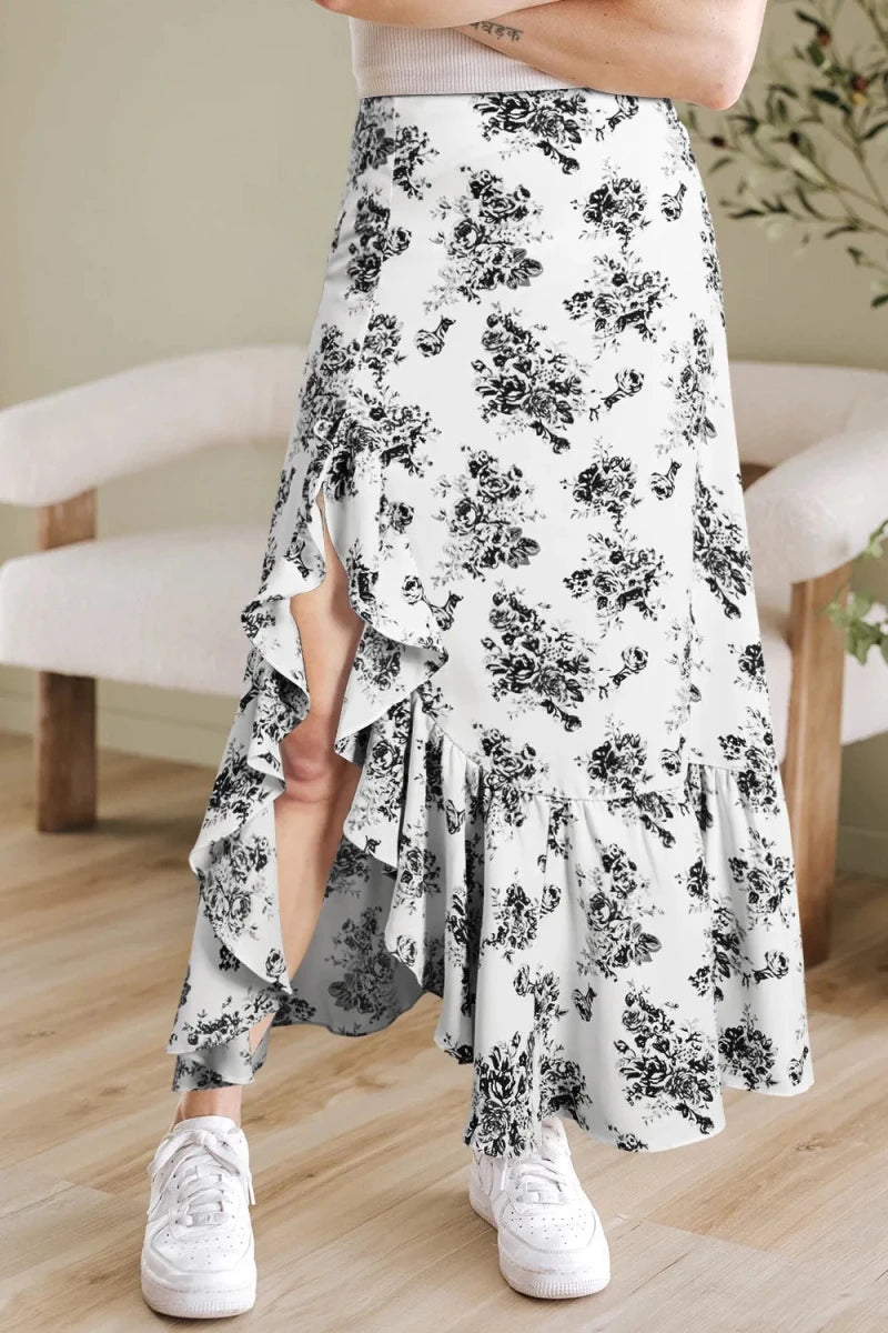 Around Town Ruffle Skirt - Brick + Boho