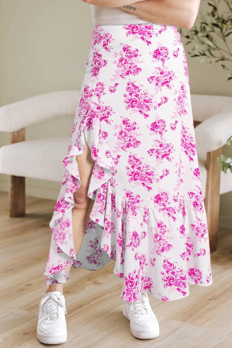 Around Town Ruffle Skirt - Brick + Boho