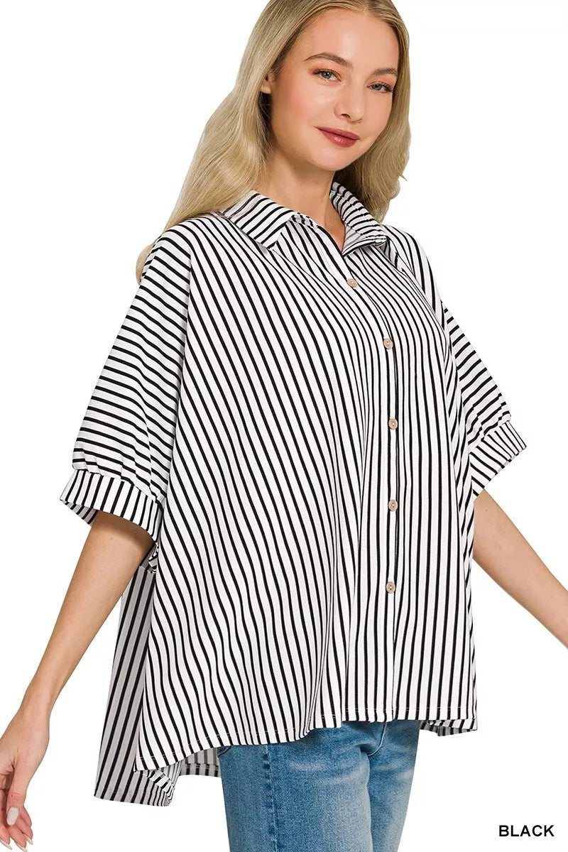 Atelier Striped Shirt - Brick + Boho