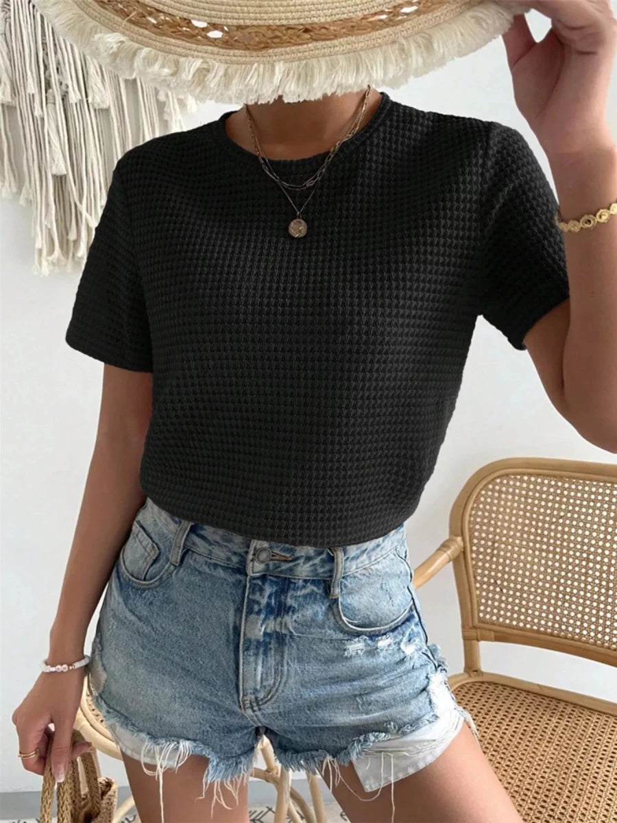 Audacious Striped Graphic Tee - Brick + Boho