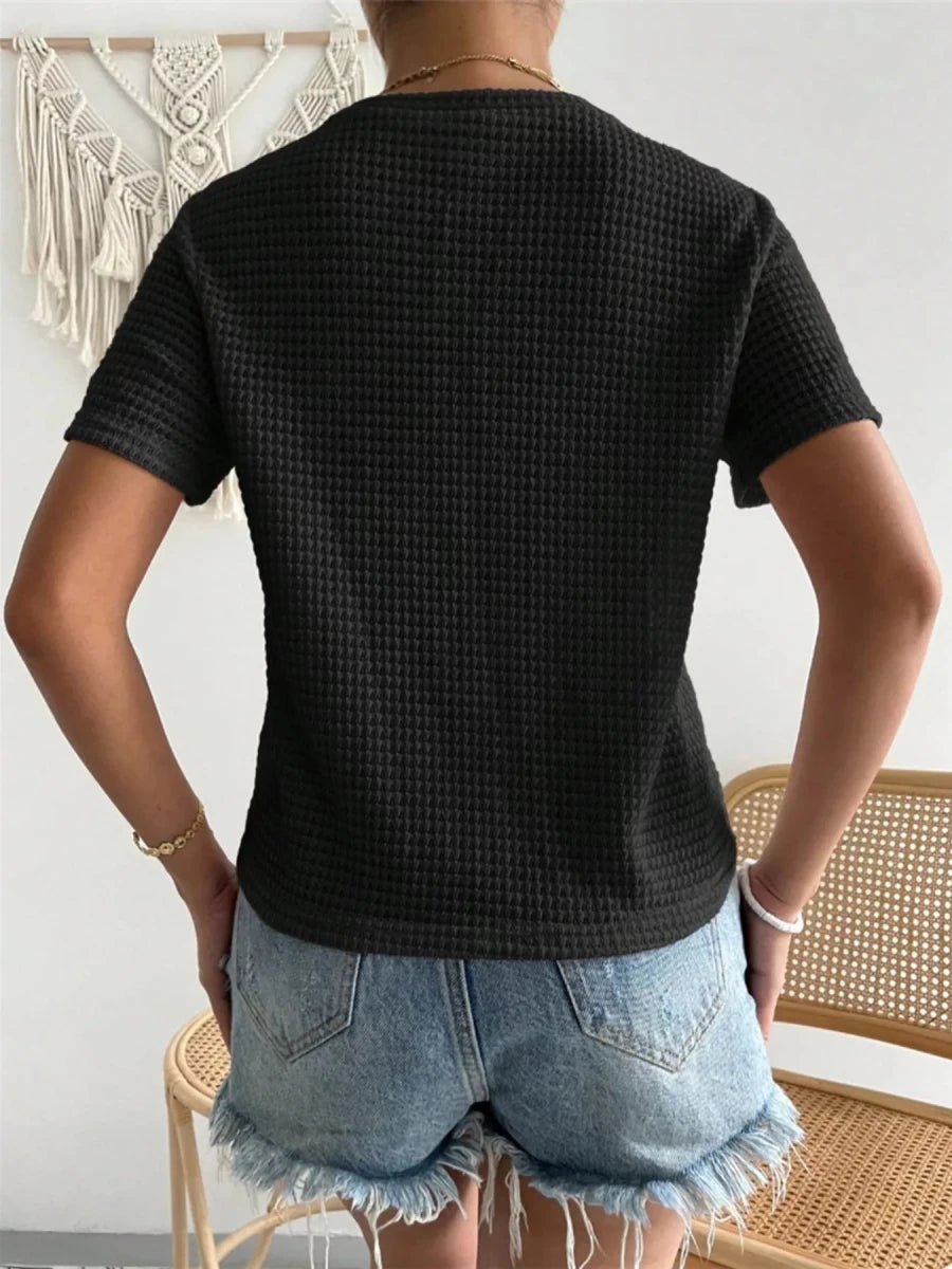 Audacious Striped Graphic Tee - Brick + Boho