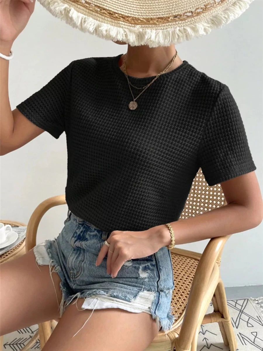 Audacious Striped Graphic Tee - Brick + Boho