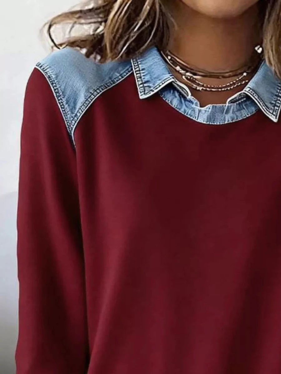 Bastion Indigo Denim Henley - Brick + Boho