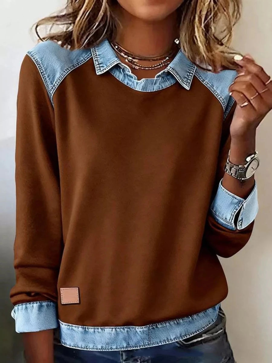 Bastion Indigo Denim Henley - Brick + Boho