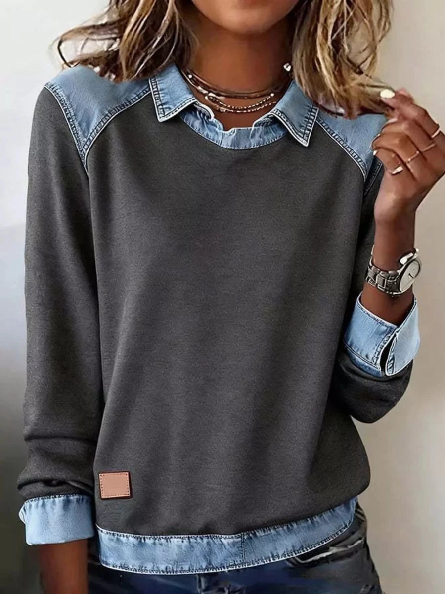 Bastion Indigo Denim Henley - Brick + Boho