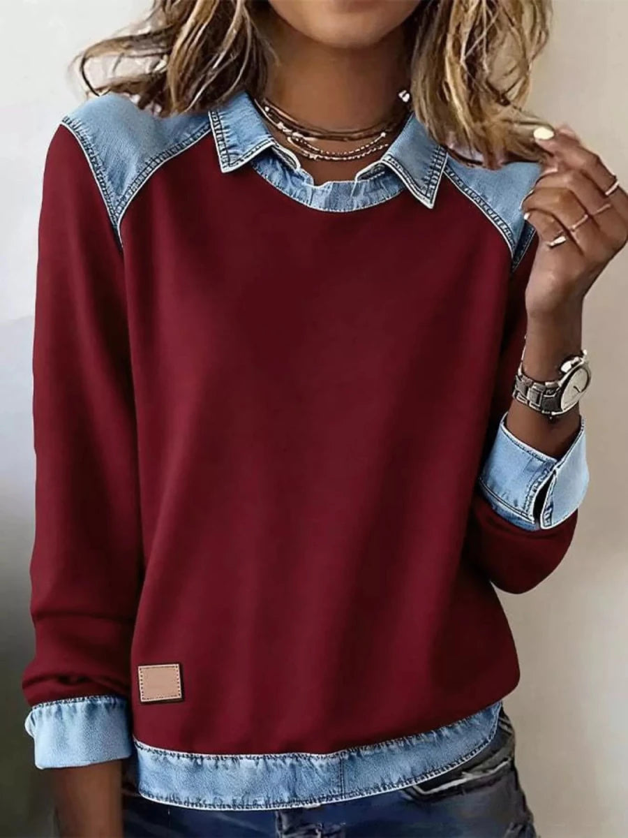 Bastion Indigo Denim Henley - Brick + Boho