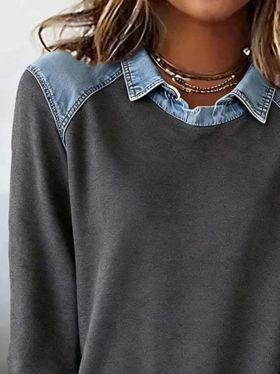 Bastion Indigo Denim Henley - Brick + Boho