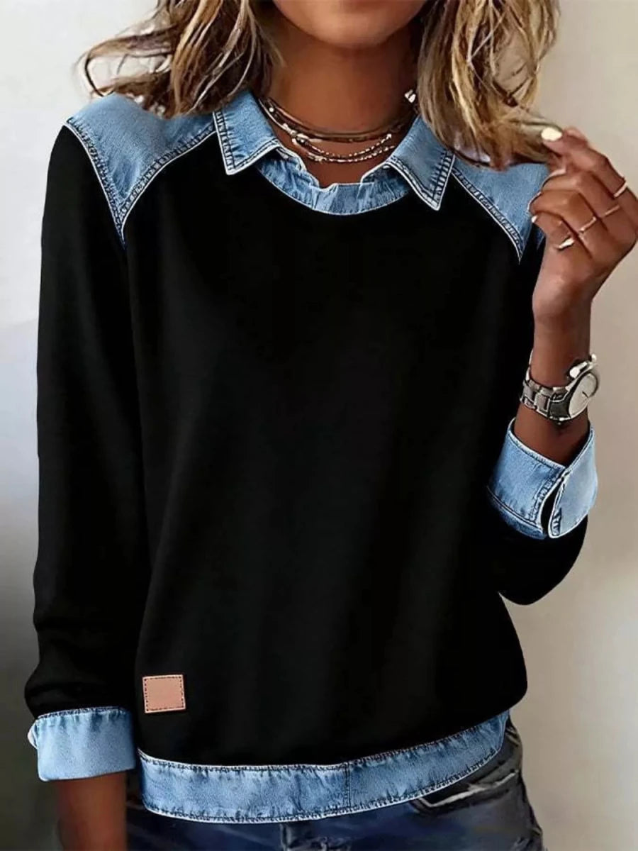 Bastion Indigo Denim Henley - Brick + Boho