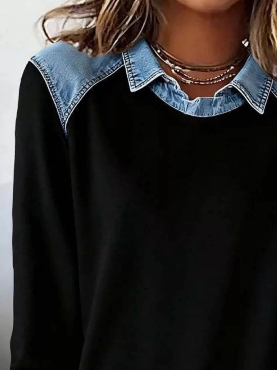 Bastion Indigo Denim Henley - Brick + Boho