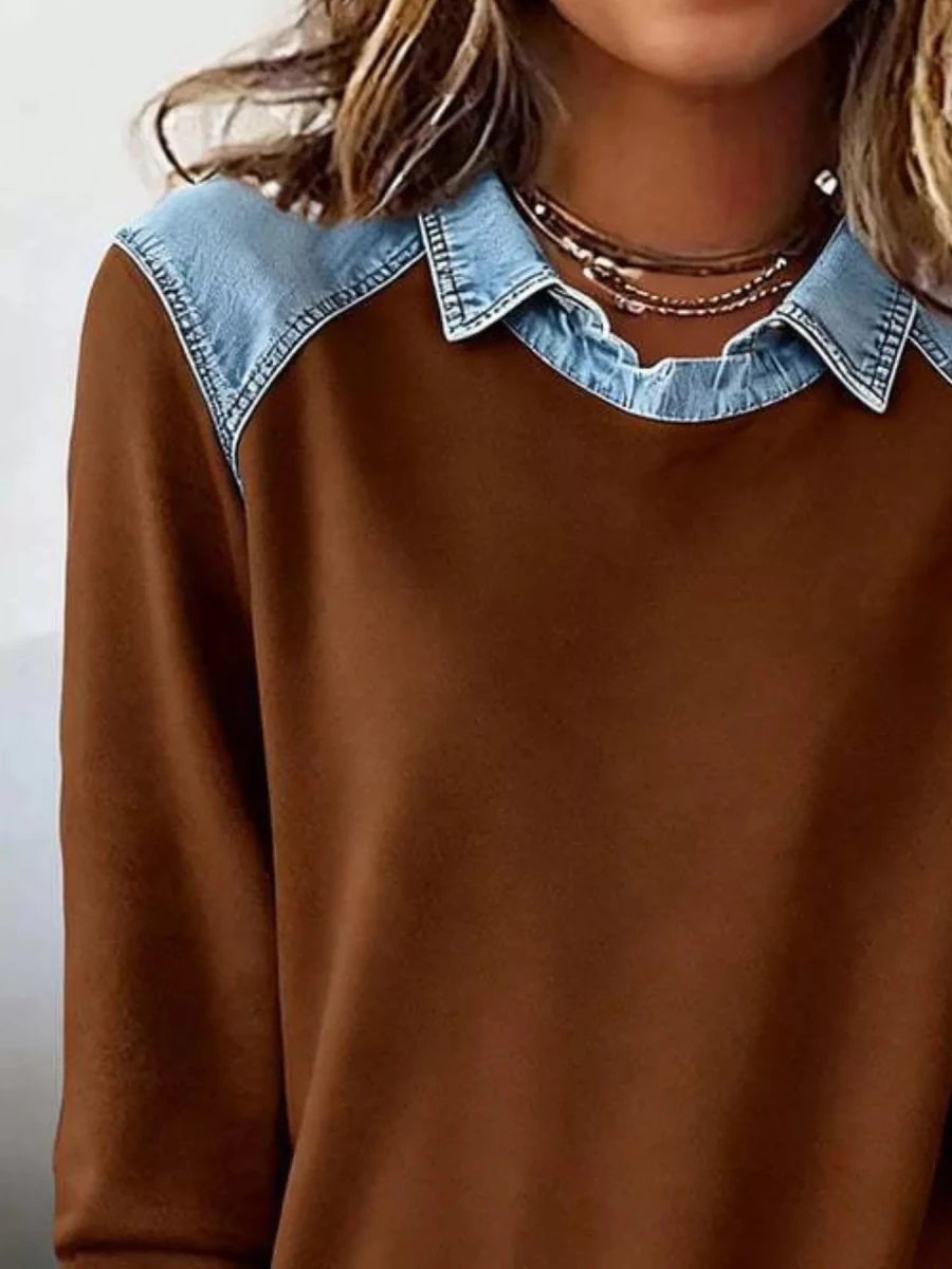 Bastion Indigo Denim Henley - Brick + Boho