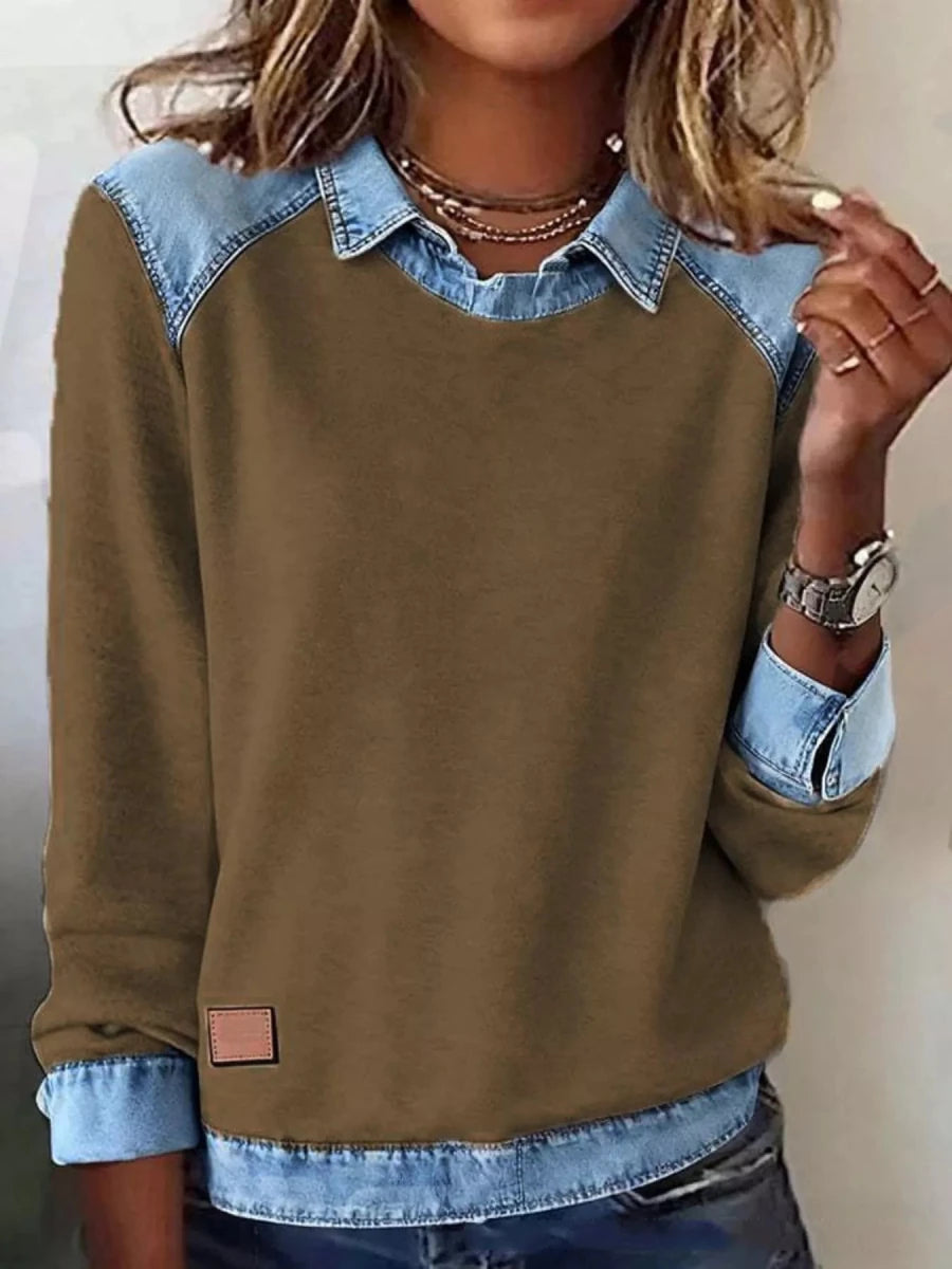 Bastion Indigo Denim Henley - Brick + Boho