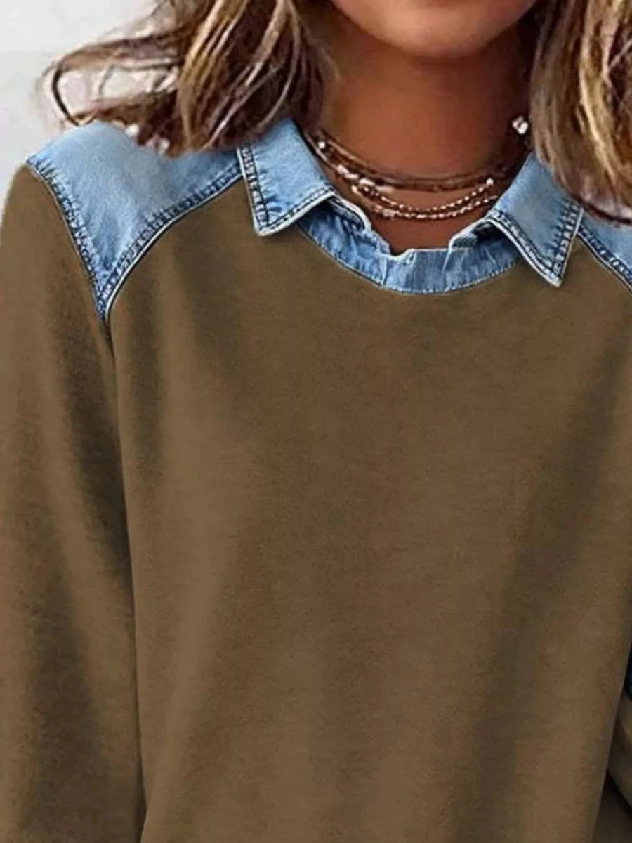 Bastion Indigo Denim Henley - Brick + Boho