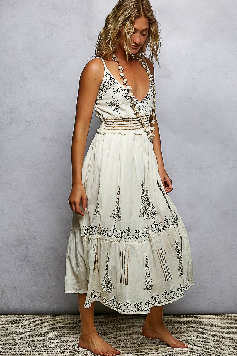 Beach Bound Midi Cami Dress - Brick + Boho
