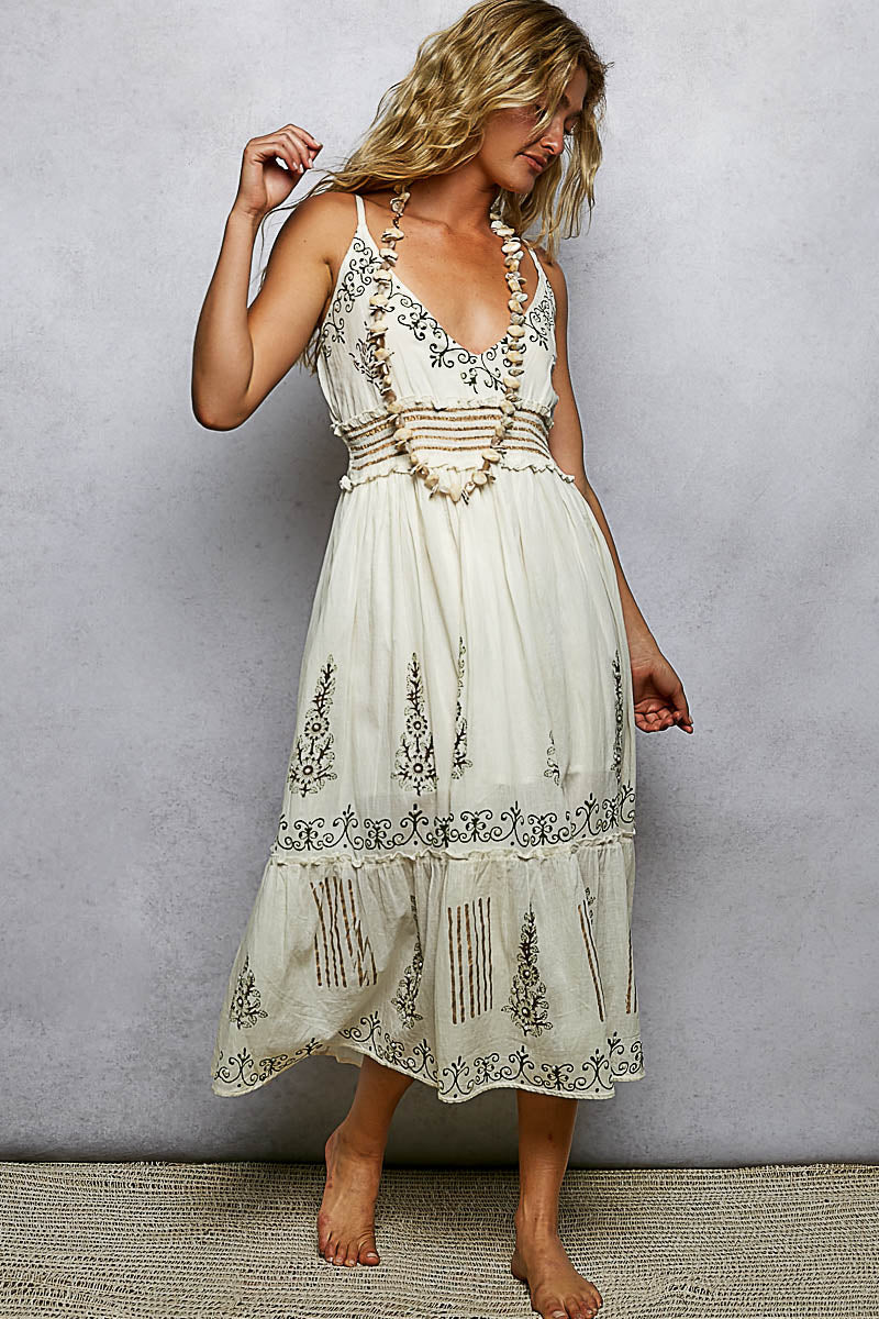 Beach Bound Midi Cami Dress - Brick + Boho