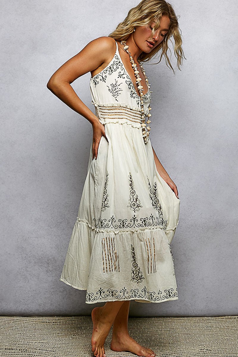 Beach Bound Midi Cami Dress - Brick + Boho
