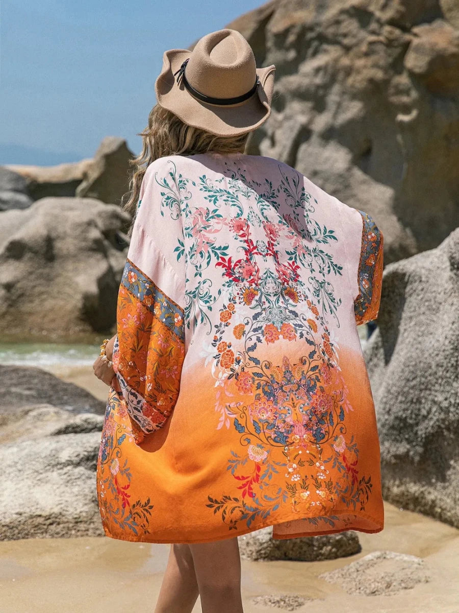 Beveled Crochet Cover - Up - Brick + Boho