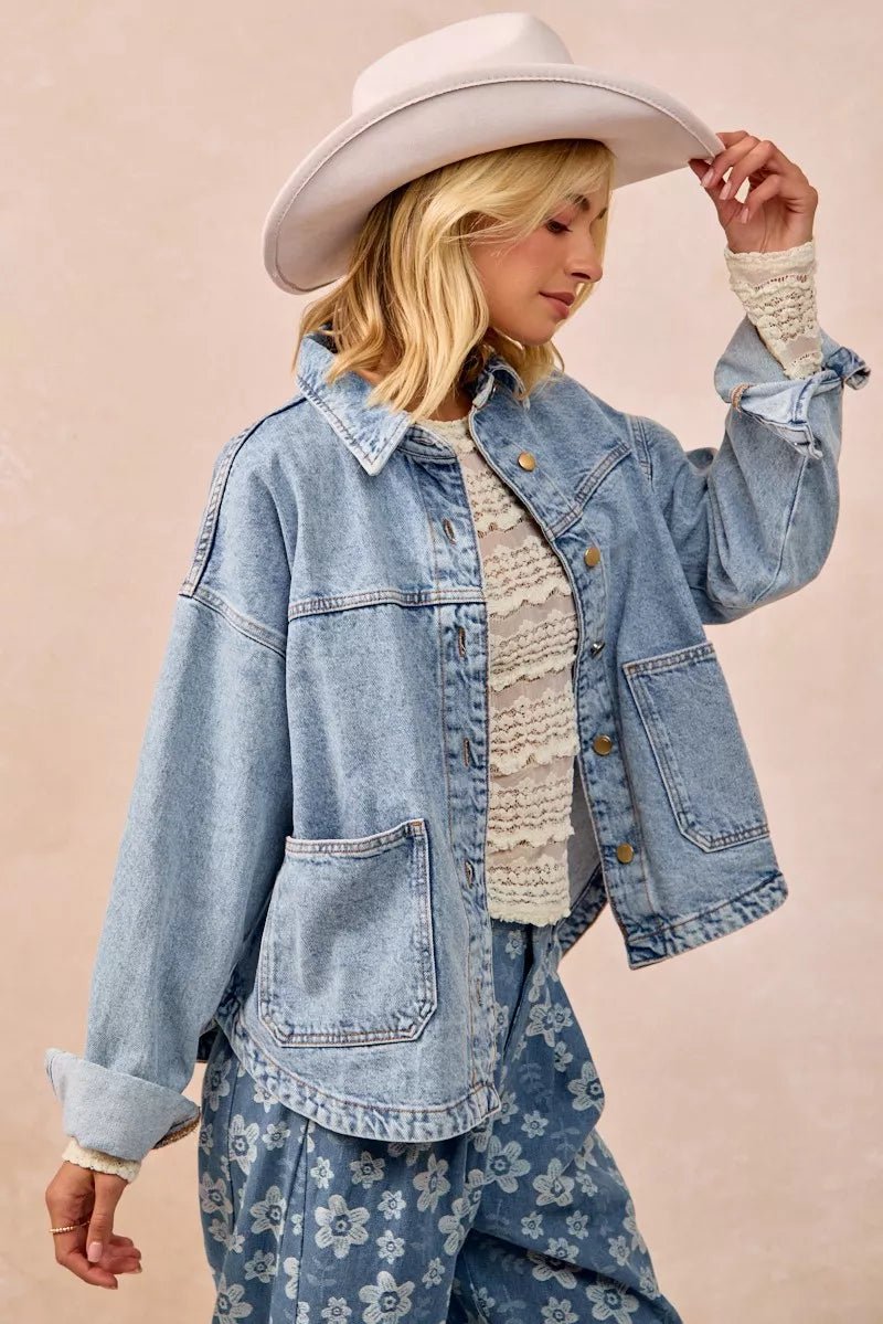 BiBi Ruffles Detail Flower Lace Top - Brick + Boho