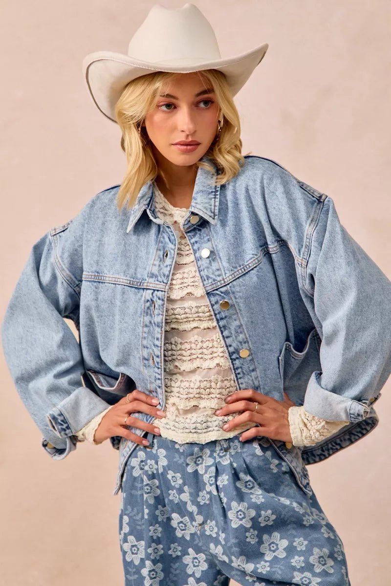 BiBi Ruffles Detail Flower Lace Top - Brick + Boho