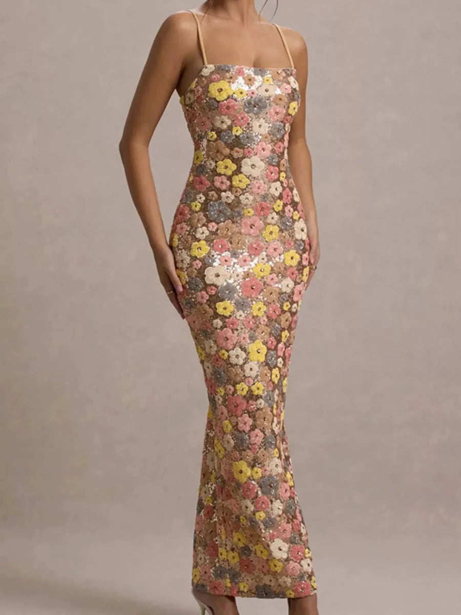 Bohème Sequin Maxi - Brick + Boho