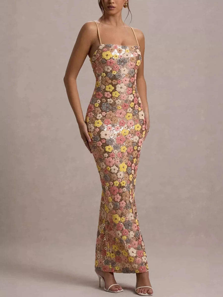 Bohème Sequin Maxi - Brick + Boho