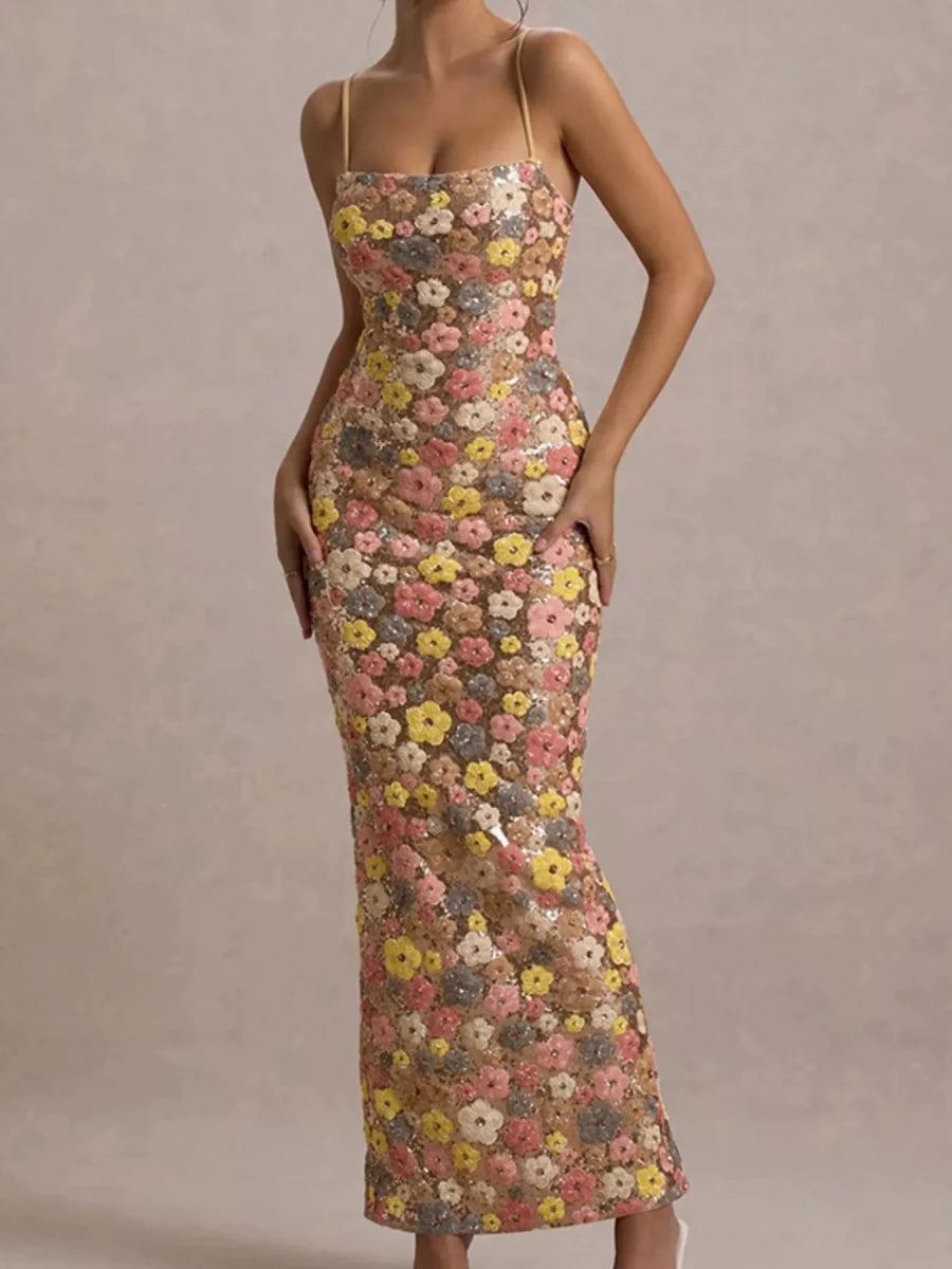 Bohème Sequin Maxi - Brick + Boho