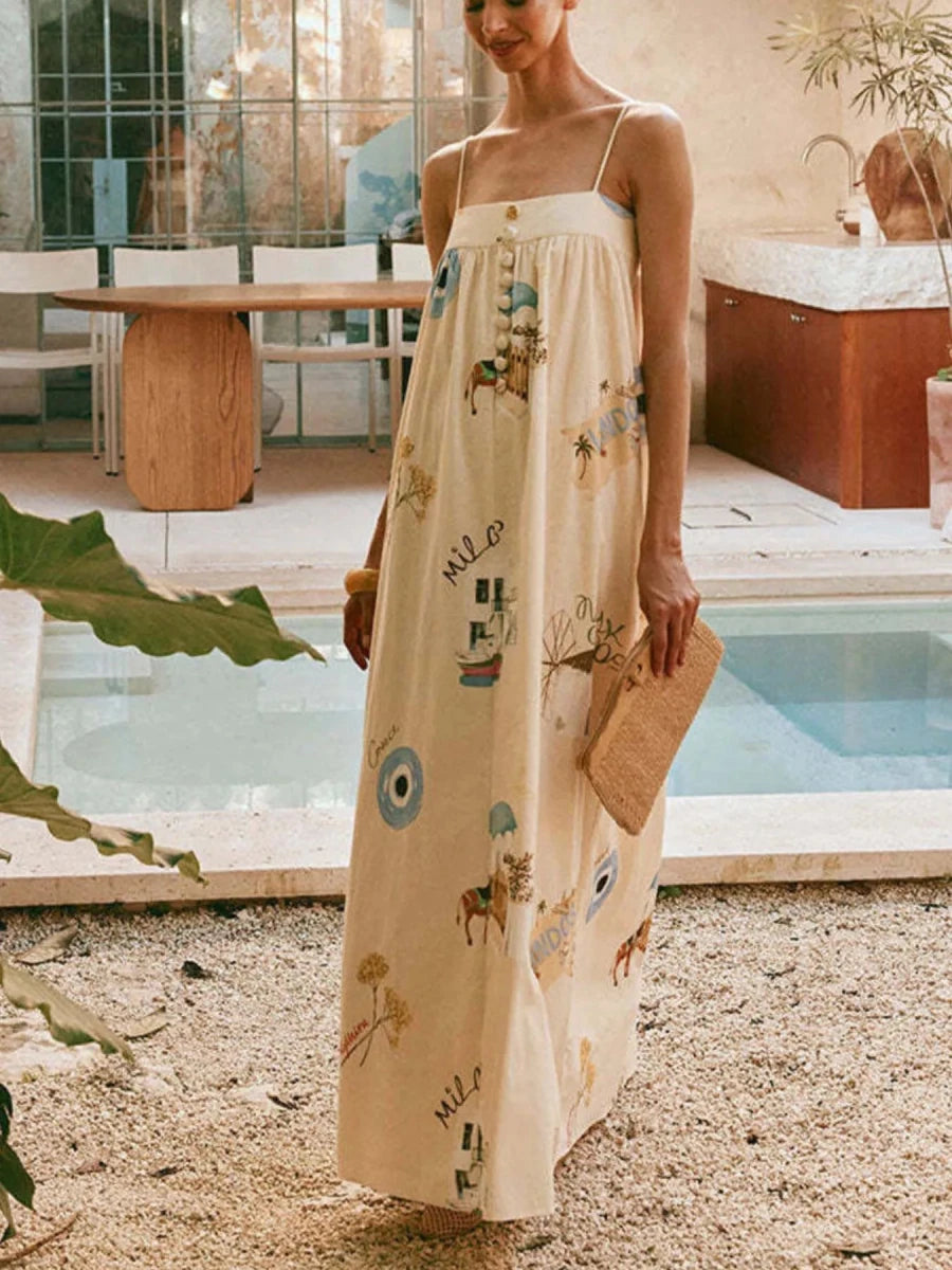 Bohemian Minimalist Maxi Dress - Brick + Boho