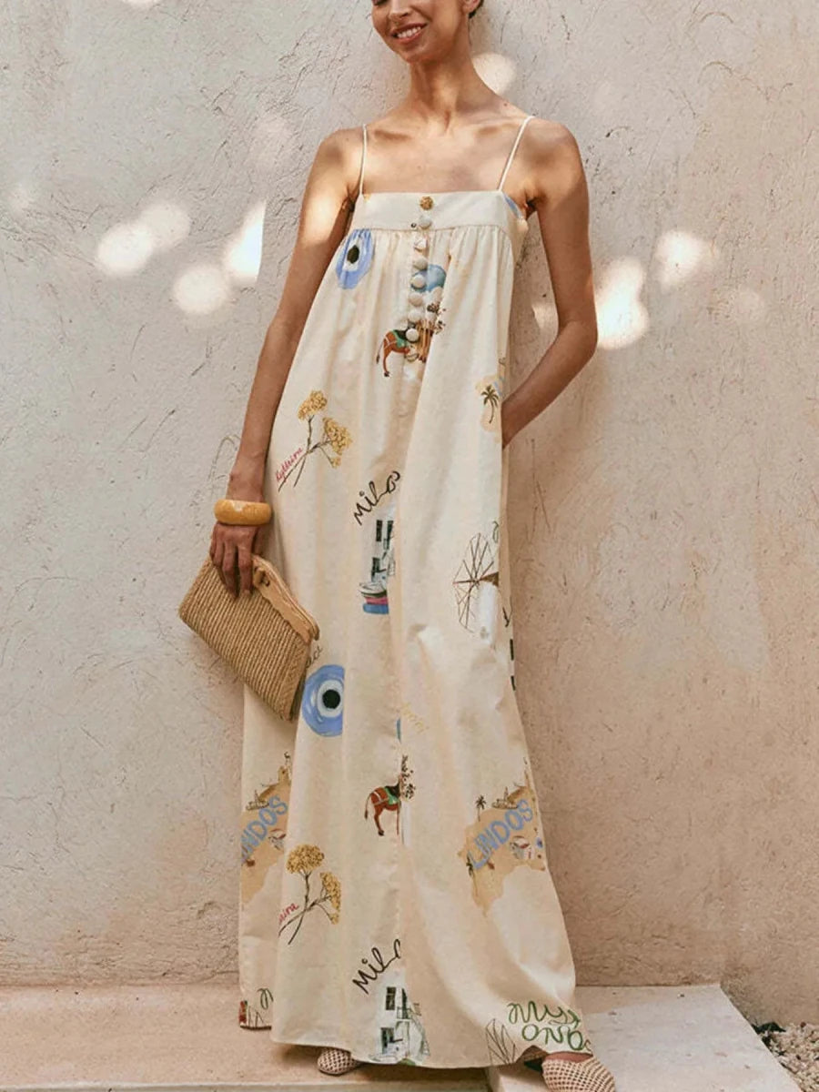 Bohemian Minimalist Maxi Dress - Brick + Boho