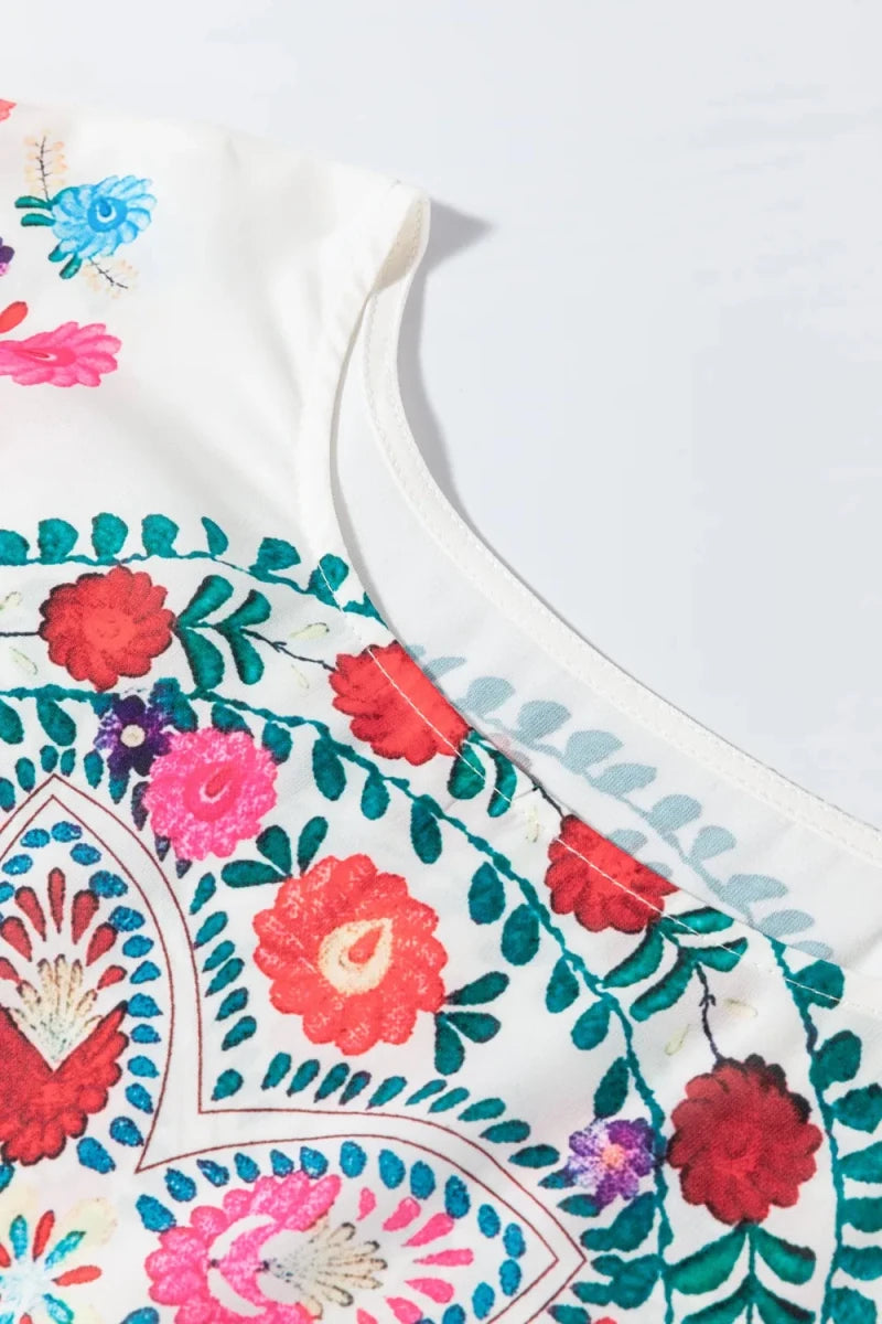 Calm Plunge Neck Blouse - Brick + Boho