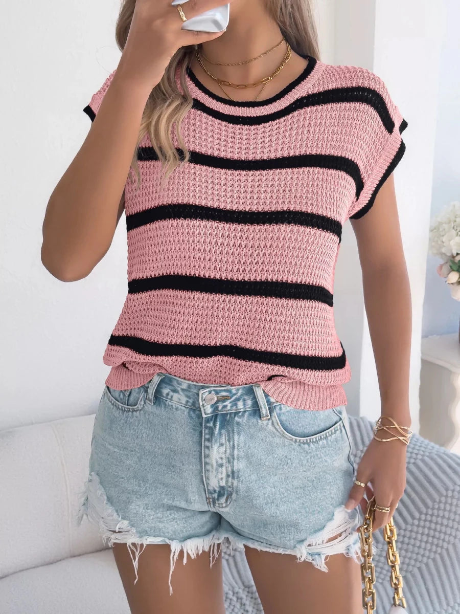 Canyon Echo Stripe Knit - Brick + Boho
