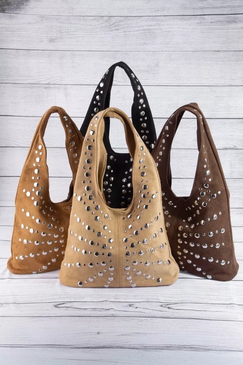 Canyon Wanderer Studded Suede Bag - Brick + Boho