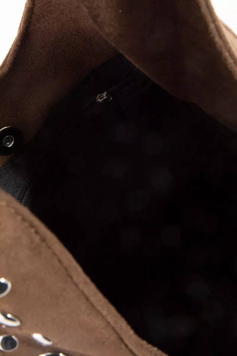 Canyon Wanderer Studded Suede Bag - Brick + Boho
