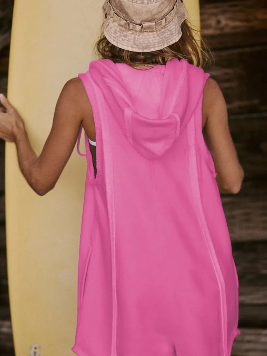 Carefree Hooded Sleeveless Romper - Brick + Boho