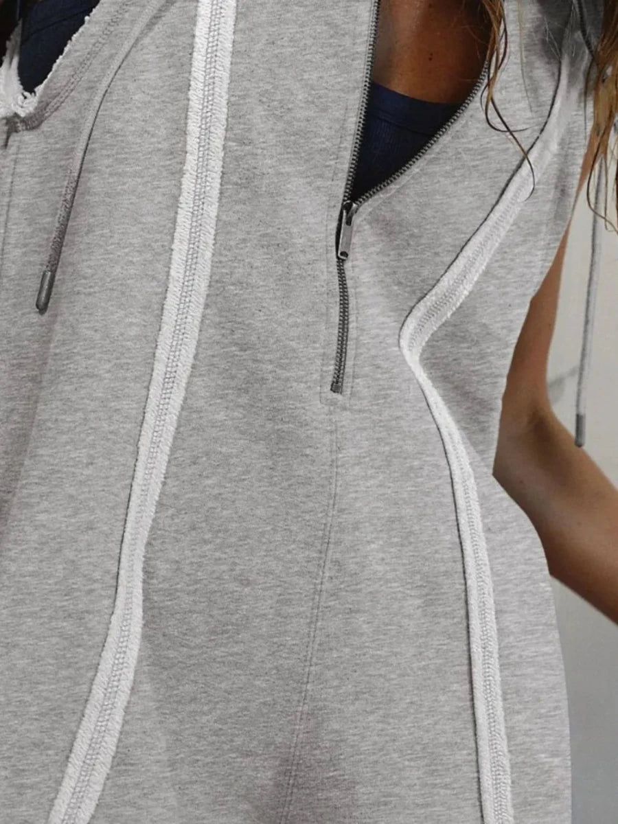 Carefree Hooded Sleeveless Romper - Brick + Boho