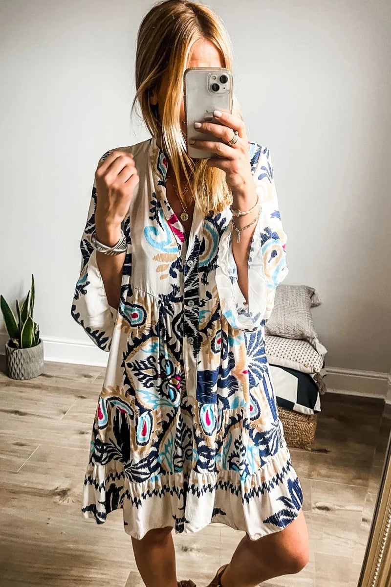 Carefree Notched Print Mini - Brick + Boho