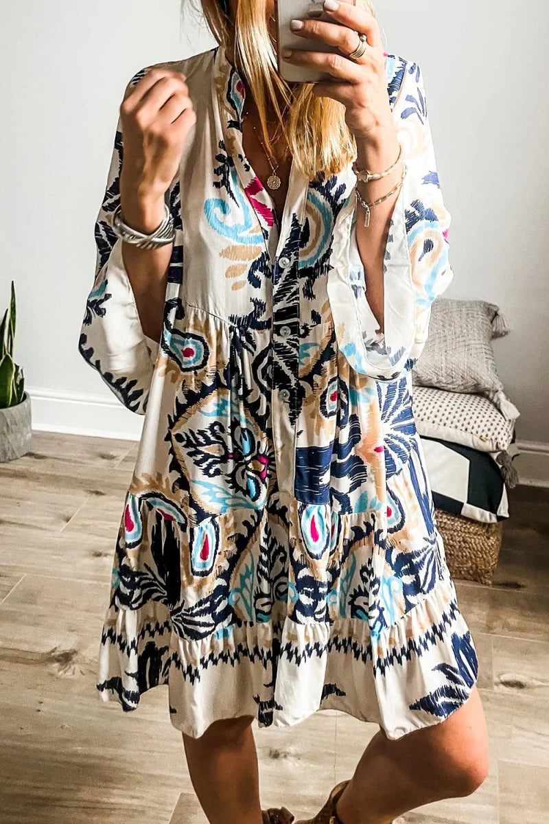 Carefree Notched Print Mini - Brick + Boho