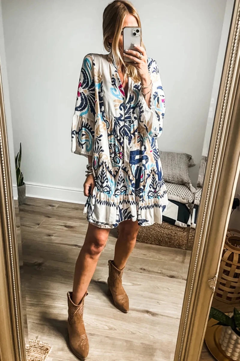 Carefree Notched Print Mini - Brick + Boho