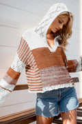 Coastal Crochet Hoodie - Brick + Boho