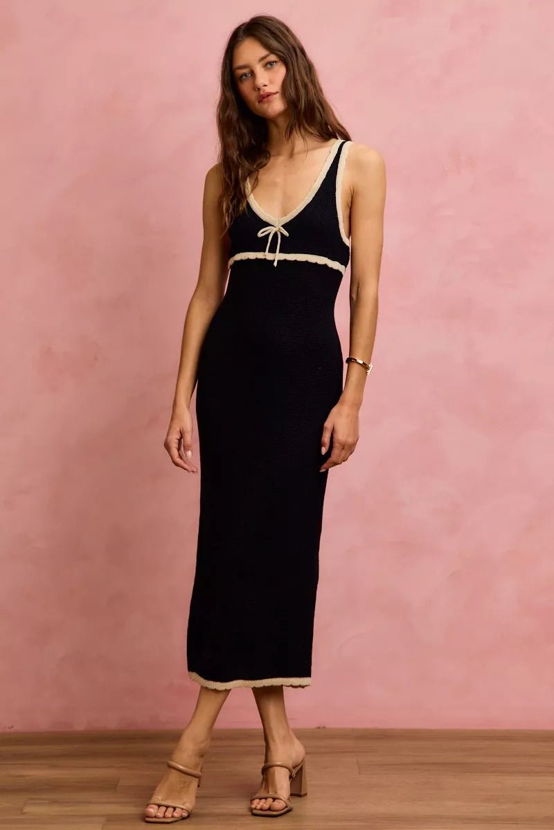 Coastal Knit Bodycon Maxi - Brick + Boho