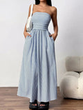 Coastline Dreams Stripe Maxi - Brick + Boho