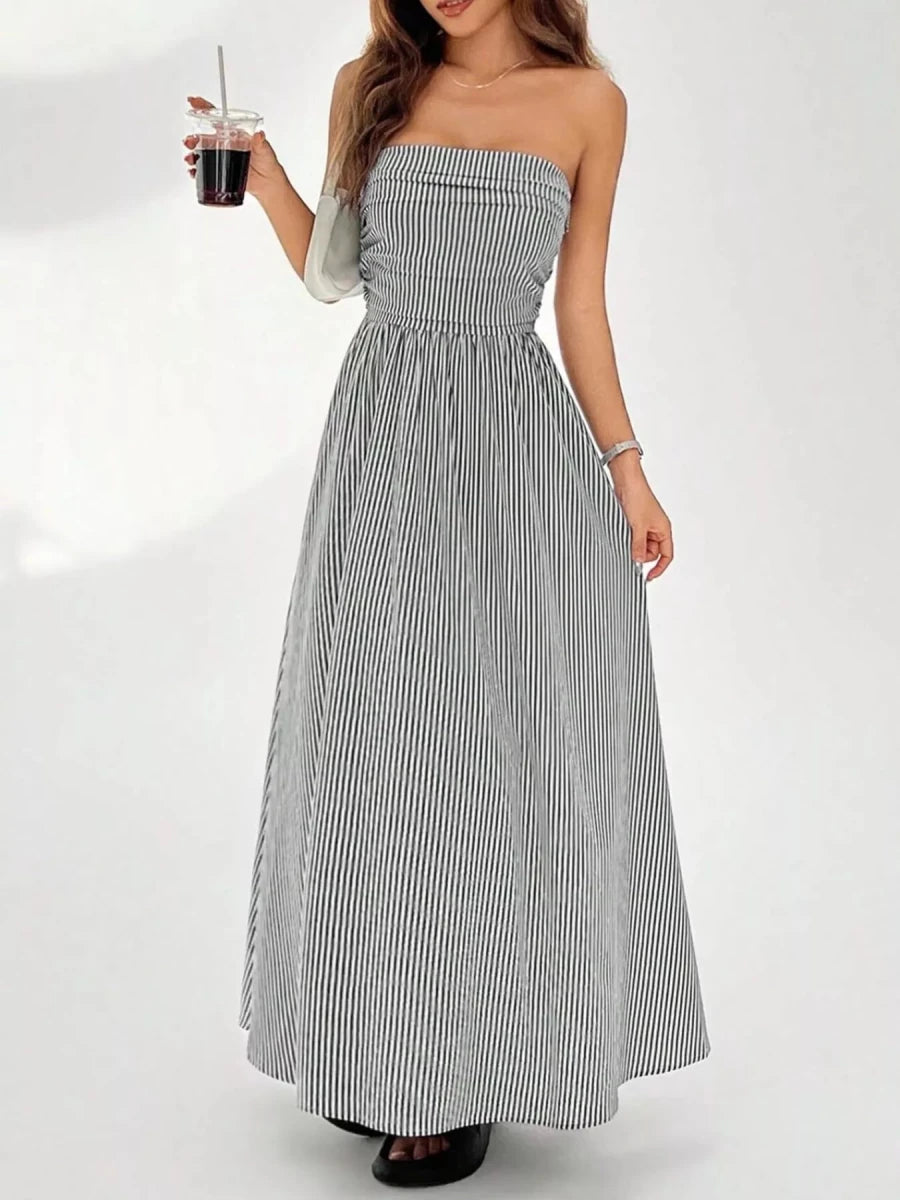 Coastline Dreams Stripe Maxi - Brick + Boho