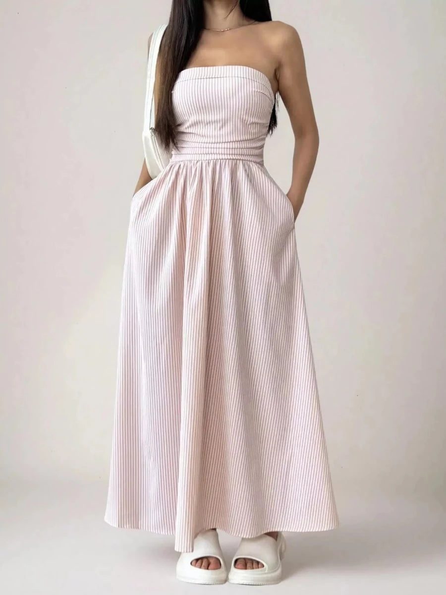 Coastline Dreams Stripe Maxi - Brick + Boho